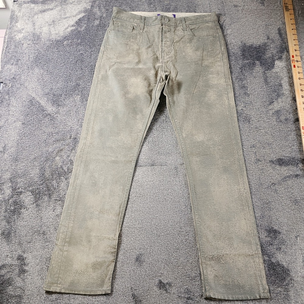 Ralph Lauren Purple Label 750 Straight Ankle Jeans Womens 32 Flocked Gray $890
